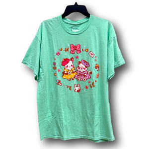 PinkPafu Cat & Bunny Besties Graphic T-Shirt - Size Extra Large XL - NWT